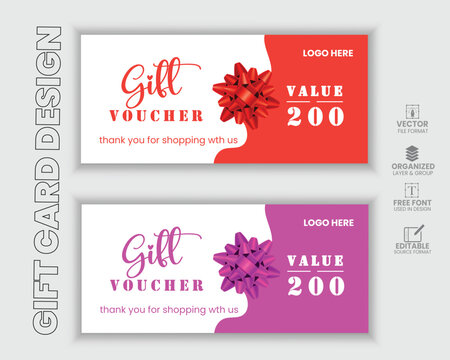 vibrant colorful gift voucher certificate coupon design template