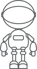 Illustration of Robot Icon in Flat Style.