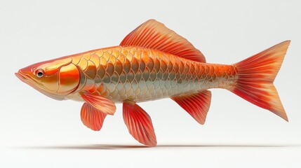 Fototapeta premium Arowana clipart, element, 3D illustration, realistic, isolated on white background