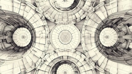 Obraz premium architectural pattern wallpaper