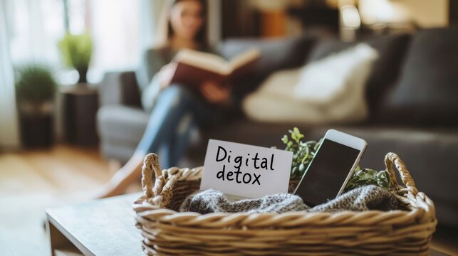 Digital detox: embracing offline moments in a cozy home setting with relaxation and mindfulness
