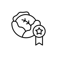 Best Cabbage outline icons, minimalist vector illustration ,simple transparent graphic element .Isolated on white background