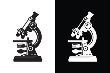 Black And White Microscope Vector Elegant Simplicity.
