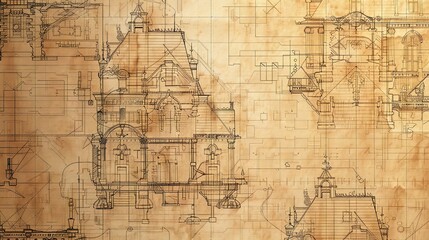 Obraz premium architectural pattern wallpaper