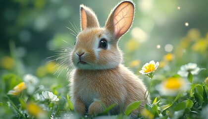 Fototapeta premium rabbit on the grass
