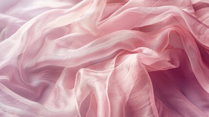 Close up of soft pink fabric for clothing adornment