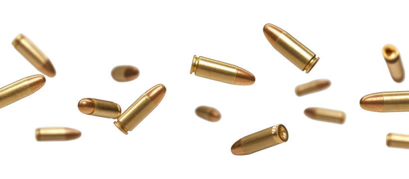 PNG Falling big bullets border ammunition background weapon.