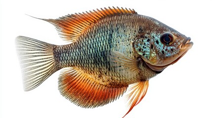 Fototapeta premium Giant gourami clipart, element, 3D illustration, realistic, isolated on white background