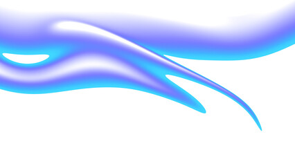 Blurred transparent gradient background. Elegant blue wavy line on Transparent png overlay background