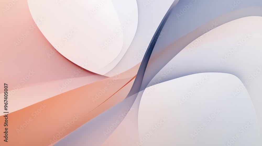 Poster abstract art background with smooth lines in warm colors