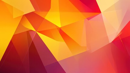 Abstract Geometric Background with Bright Red, Orange, and Yellow Triangles