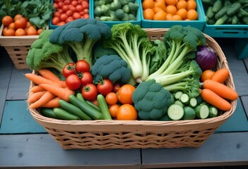 Fresh vegetables and fruits healthy eating organic retail supermarket generated by artificial intelligence