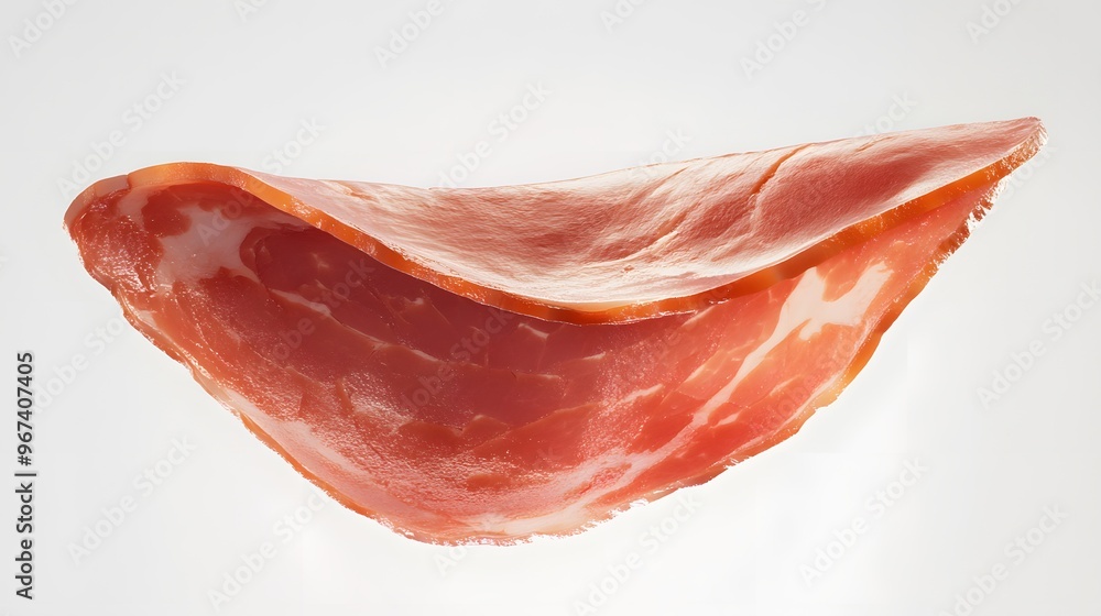 Poster 7. **a 3d render of a slice of ham falling, its glazed surface and texture vividly contrasting with 