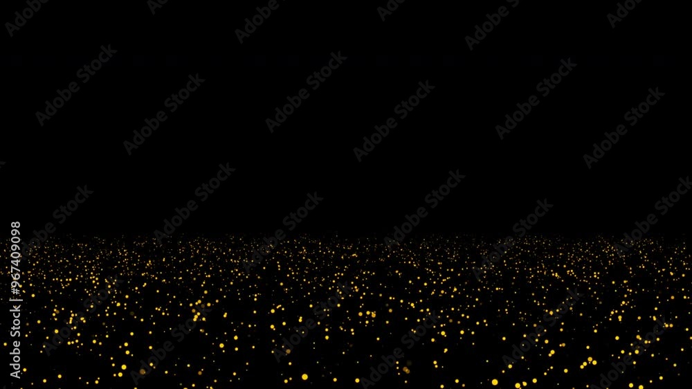 Poster animation loop glow orange fire bubble particles flow on black abstract background