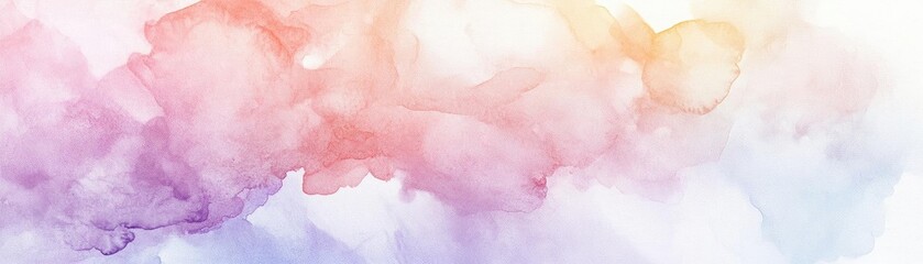 Fototapeta premium Vibrant watercolor background displaying soft hues of pink, purple, and yellow, perfect for creative designs and artistic projects.