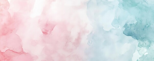 A soft and delicate watercolor abstract background in pastel shades of pink and blue, perfect for various creative projects.