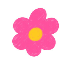 Flower Kindergarten Crayon Drawing