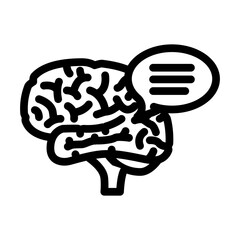 speech bubble brainstorm line icon vector. speech bubble brainstorm sign. isolated contour symbol black illustration