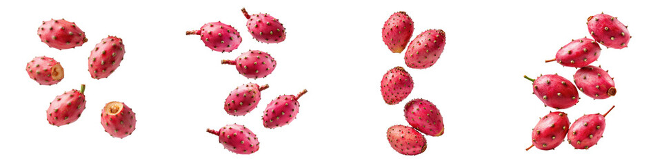 Fresh dewberry bunches in a row, isolated on white background, perfect for healthy eating and fruit-themed designs.