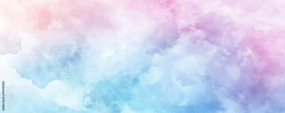 Poster beautiful pastel clouds painted in soft colors, creating a dreamy and serene background for various 
