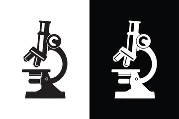 Black And White Microscope Vector Elegant Simplicity.