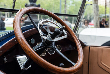 Dashboard of an old retro car of 1920s