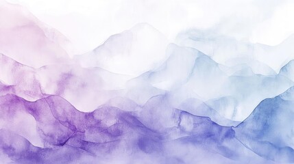 Fototapeta premium A serene watercolor texture blending soft purples and whites, perfect for backgrounds, designs, or artistic projects.