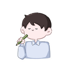 成績が上がって嬉しい男性のイラスト