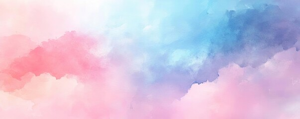 A serene watercolor texture featuring soft pink, blue, and purple hues, perfect for backgrounds and artistic projects.