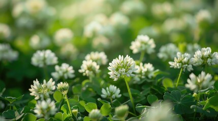 Fototapeta premium Clover blossoms in white
