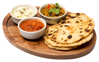 PNG  Delicious Indian cuisine with naan