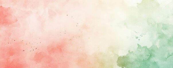 Fototapeta premium A soft watercolor background blending gentle hues of red and green, perfect for artistic projects and creative designs.