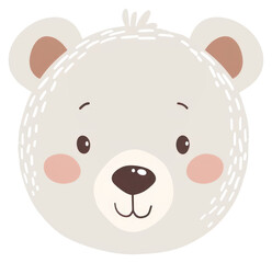 Obraz premium PNG Cute bear face illustration