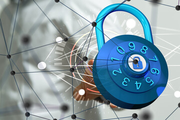 Obraz premium Cybersecurity of digital network systems with computer security enginee