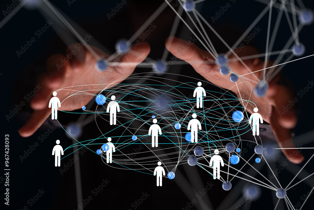 Poster Abstract technology group and data 3d