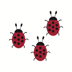Cute Red Ladybugs Seamless Pattern Vector