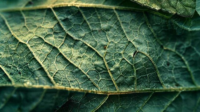 Close-up examination of intricate leaf texture revealing nature's detailed patterns