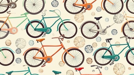 bicycle pattern wallpaper