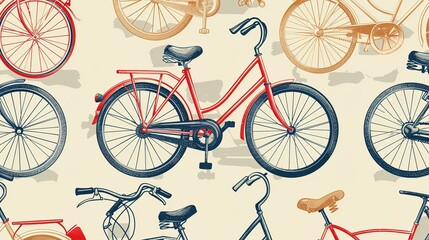 Fototapeta premium bicycle pattern wallpaper