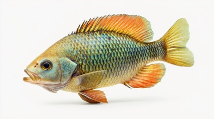 Fototapeta premium Nile tilapia clipart, element, 3D illustration, realistic, isolated on white background