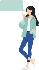 考え事をする女性のイラスト