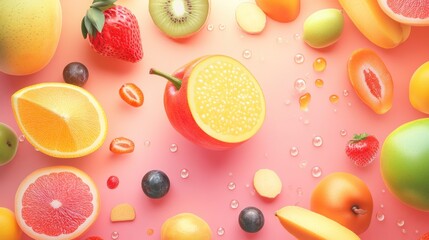 Colorful Fruit Still Life