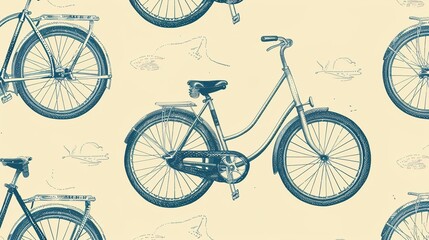 bicycle pattern seamless wallpaper