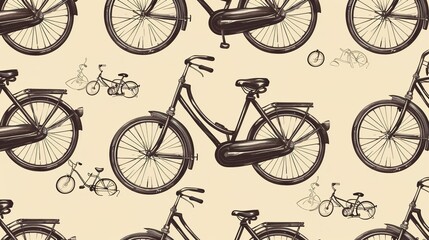 bicycle pattern seamless wallpaper
