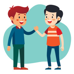 Obraz premium cartoon vector illustration of boys