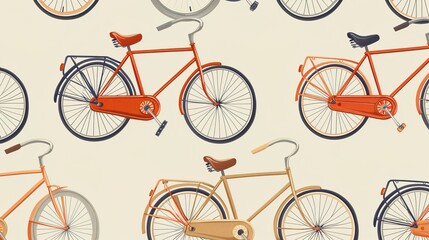 Obraz premium bicycle pattern seamless wallpaper