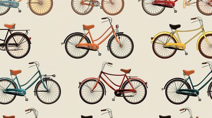bicycle pattern seamless wallpaper