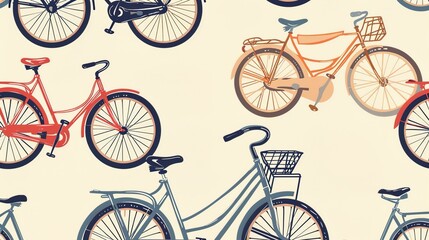 bicycle pattern seamless wallpaper