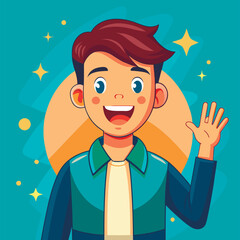 cartoon vector illustration of boys