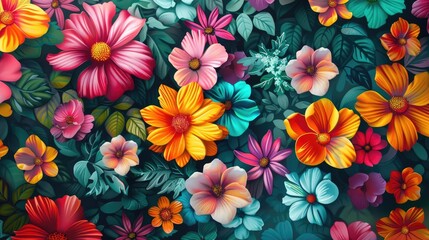 Colorful floral backdrop